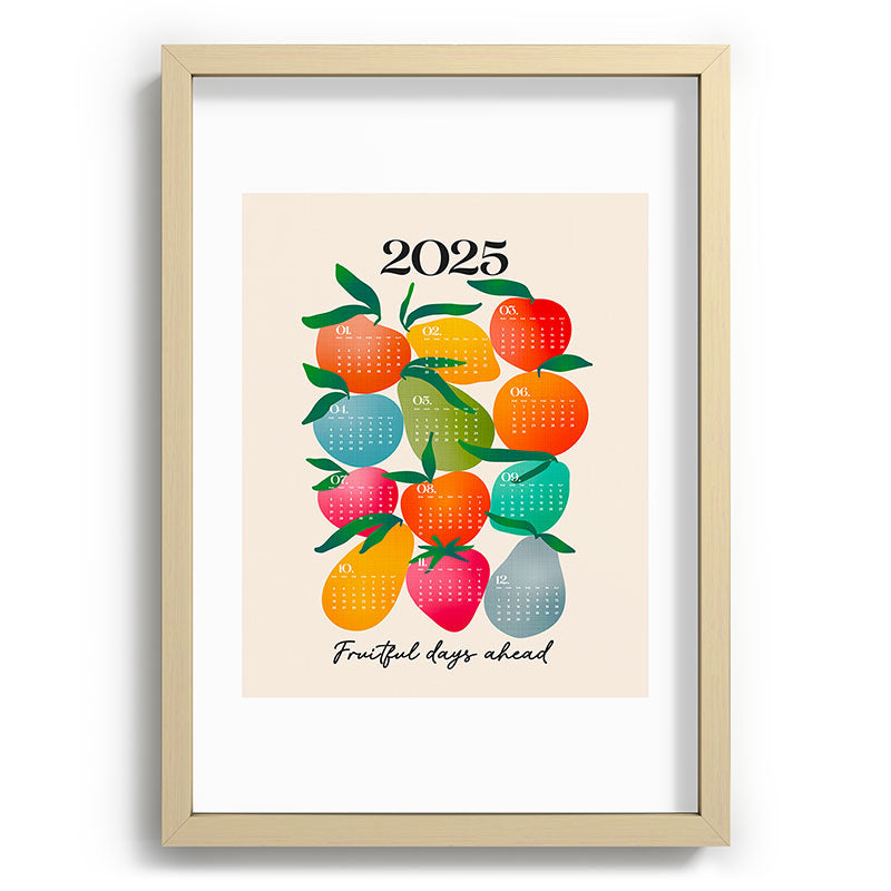 2025 BRIGHT FRUIT MARKET CALENDAR Framed Art Print