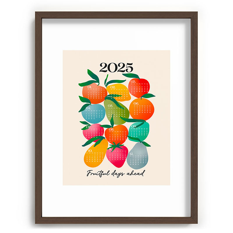 2025 BRIGHT FRUIT MARKET CALENDAR Framed Art Print
