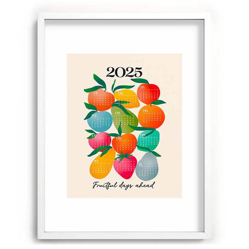 2025 BRIGHT FRUIT MARKET CALENDAR Framed Art Print