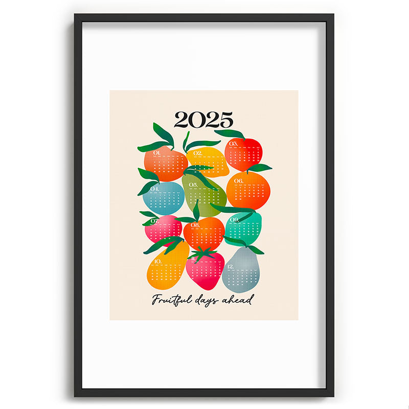 2025 BRIGHT FRUIT MARKET CALENDAR Framed Art Print