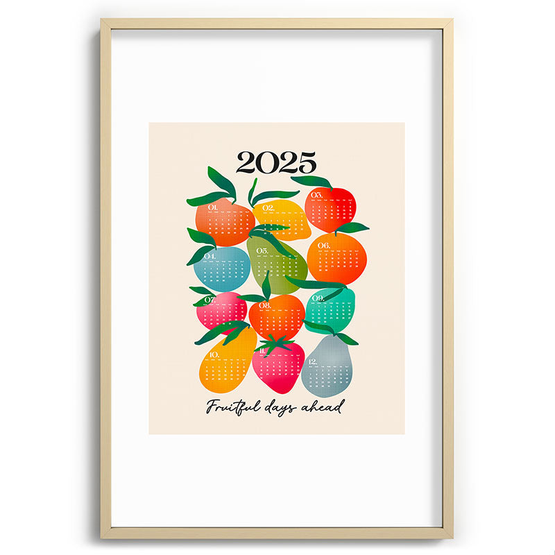 2025 BRIGHT FRUIT MARKET CALENDAR Framed Art Print