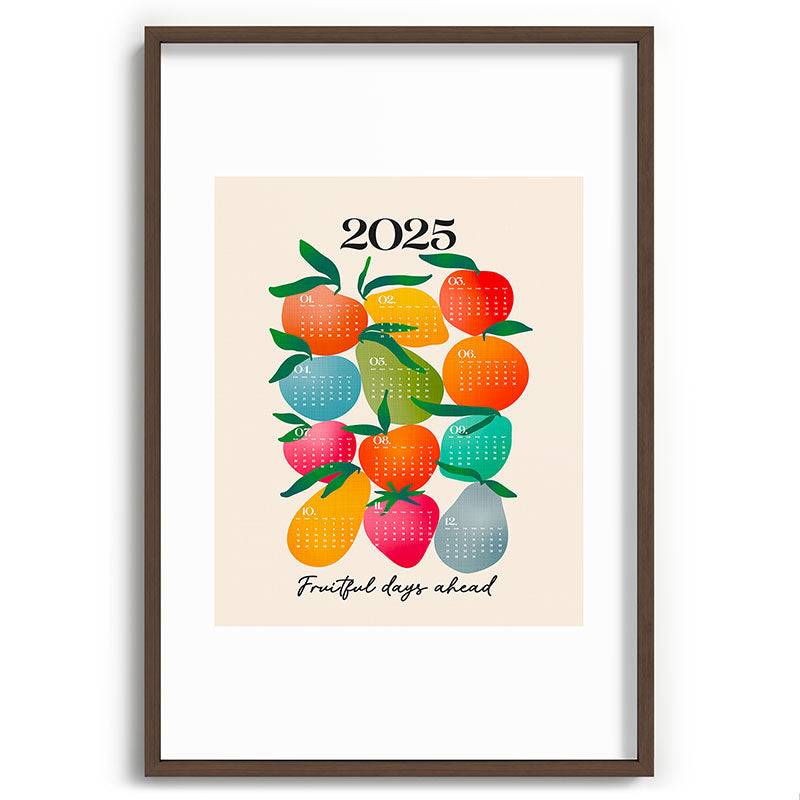 2025 BRIGHT FRUIT MARKET CALENDAR Framed Art Print