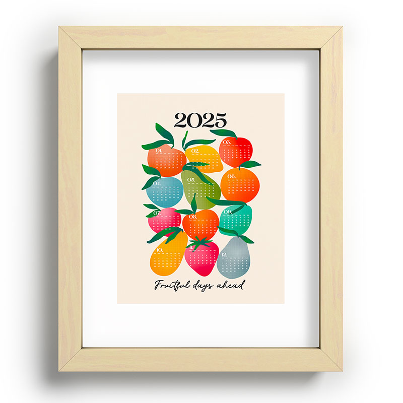 2025 BRIGHT FRUIT MARKET CALENDAR Framed Art Print