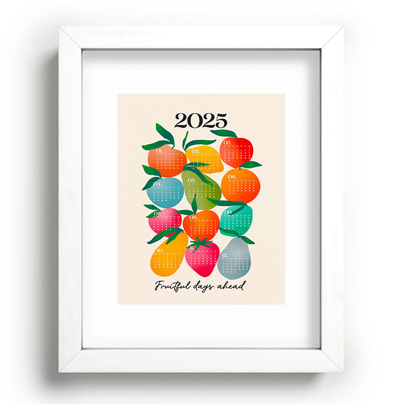 2025 BRIGHT FRUIT MARKET CALENDAR Framed Art Print