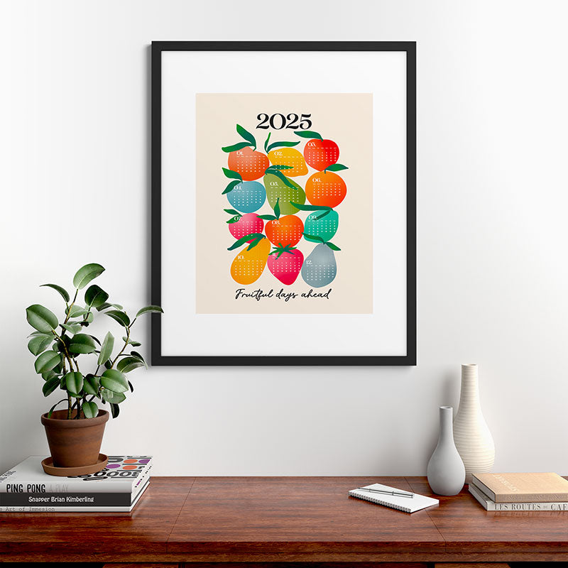 2025 BRIGHT FRUIT MARKET CALENDAR Framed Art Print