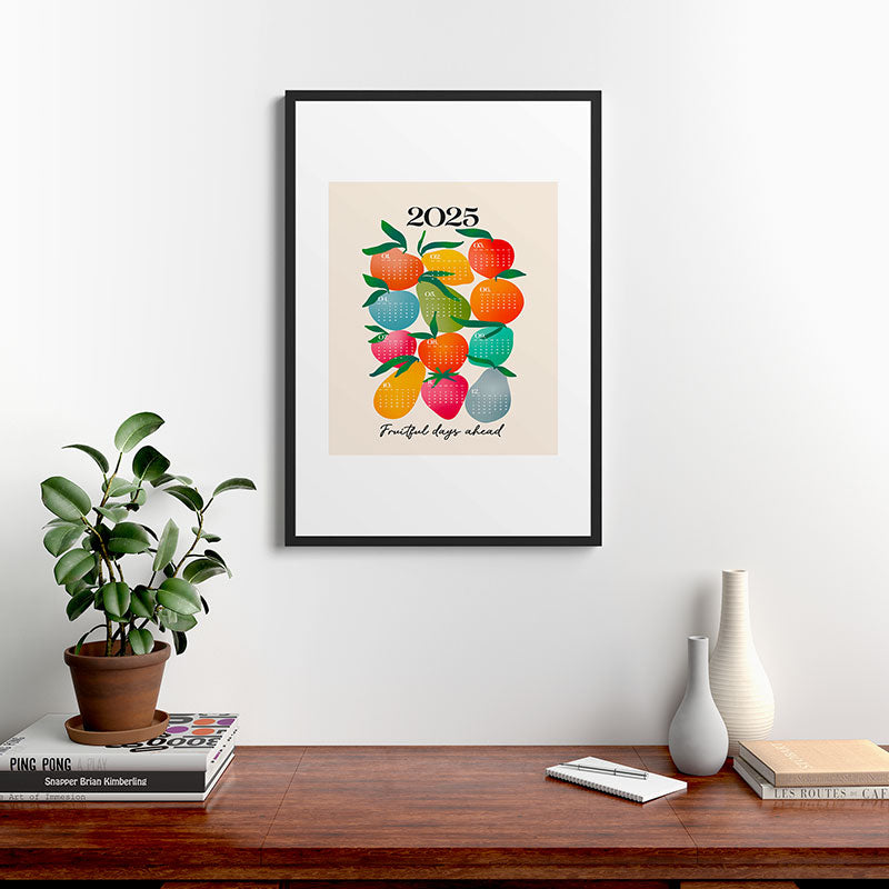 2025 BRIGHT FRUIT MARKET CALENDAR Framed Art Print