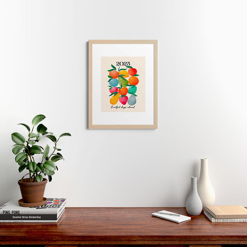 2025 BRIGHT FRUIT MARKET CALENDAR Framed Art Print