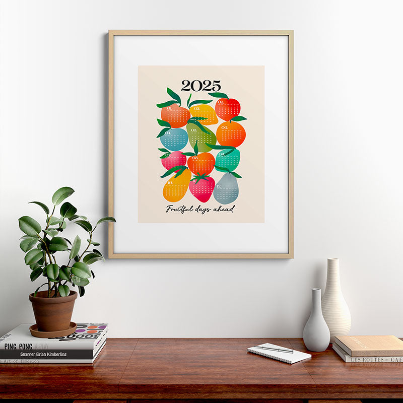 2025 BRIGHT FRUIT MARKET CALENDAR Framed Art Print