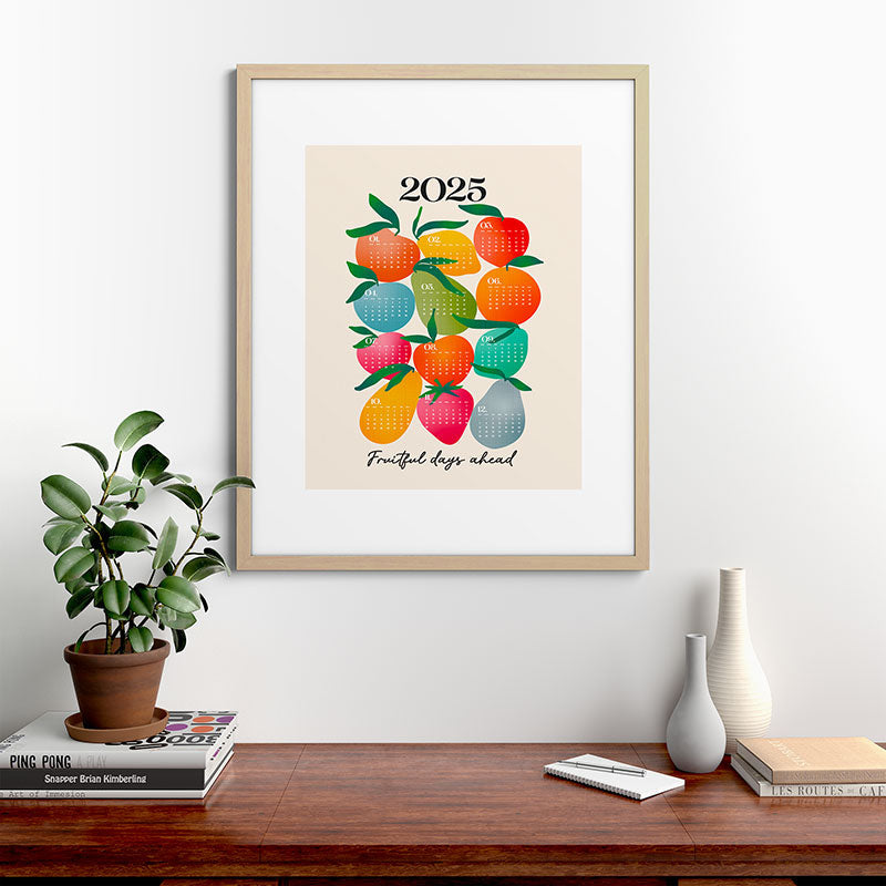 2025 BRIGHT FRUIT MARKET CALENDAR Framed Art Print