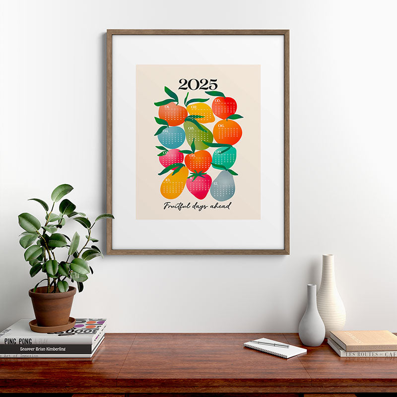 2025 BRIGHT FRUIT MARKET CALENDAR Framed Art Print