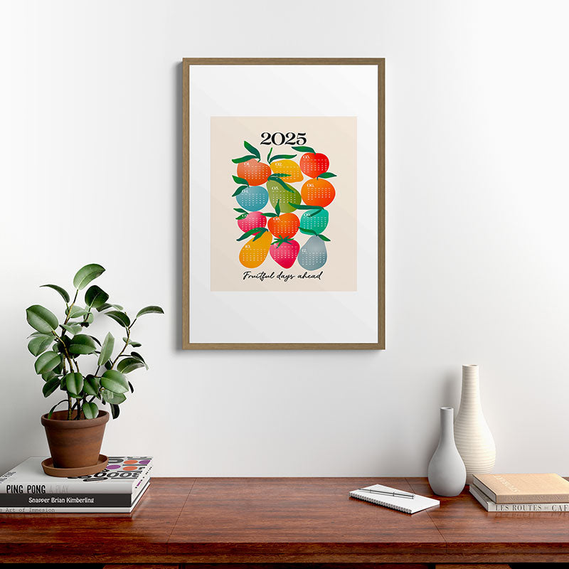2025 BRIGHT FRUIT MARKET CALENDAR Framed Art Print