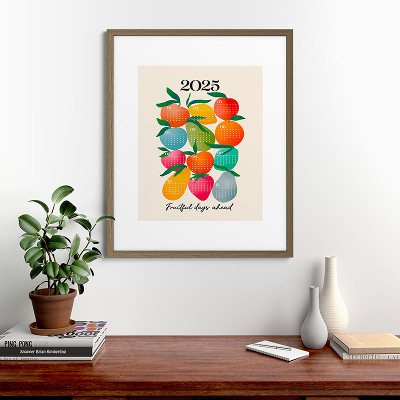 2025 BRIGHT FRUIT MARKET CALENDAR Framed Art Print