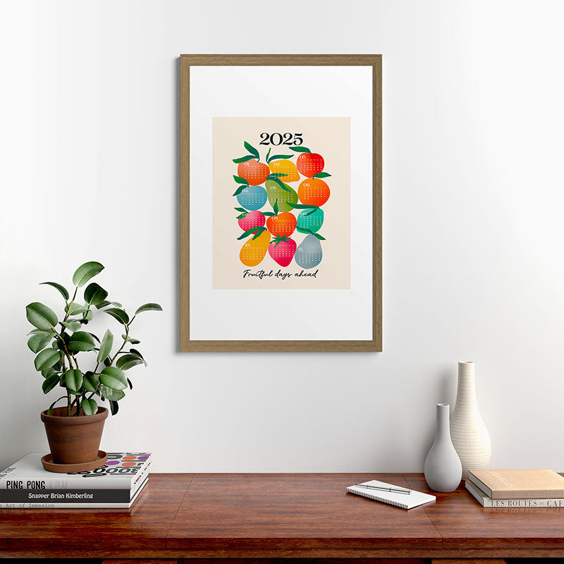 2025 BRIGHT FRUIT MARKET CALENDAR Framed Art Print