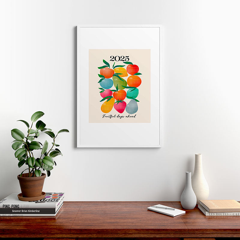 2025 BRIGHT FRUIT MARKET CALENDAR Framed Art Print