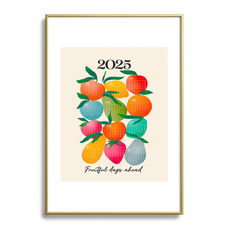 2025 BRIGHT FRUIT MARKET CALENDAR Framed Art Print