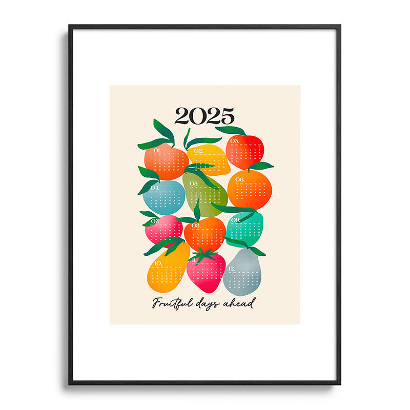 2025 BRIGHT FRUIT MARKET CALENDAR Framed Art Print
