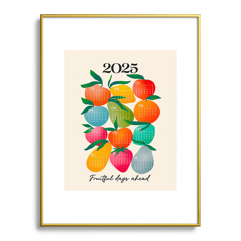 2025 BRIGHT FRUIT MARKET CALENDAR Framed Art Print