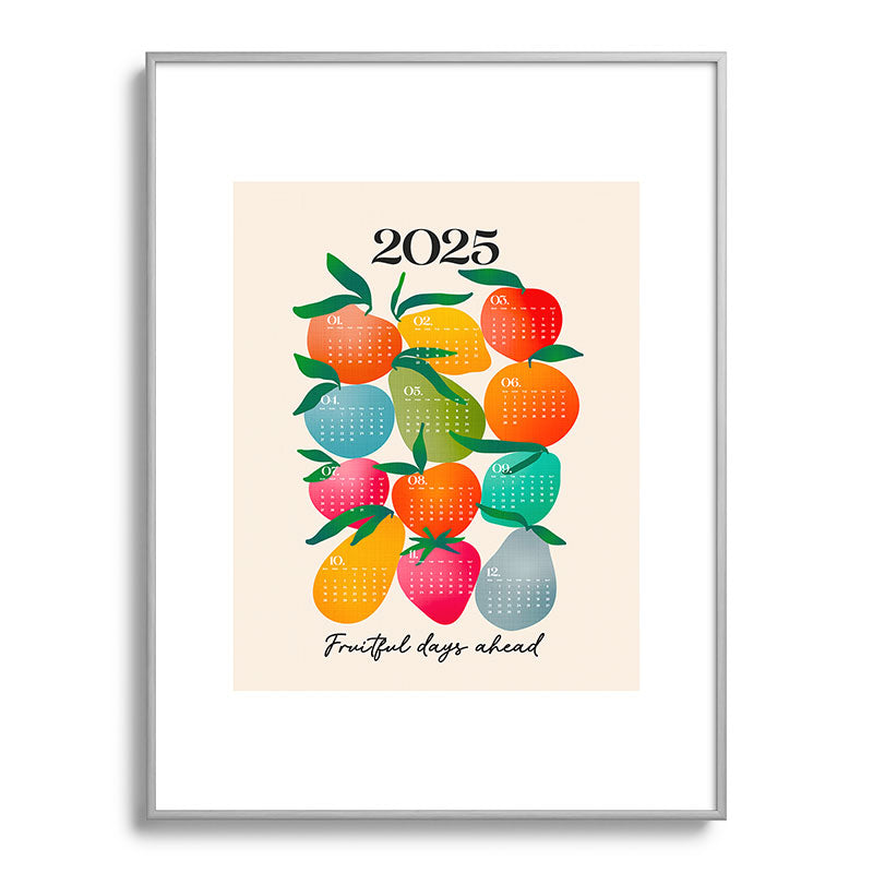 2025 BRIGHT FRUIT MARKET CALENDAR Framed Art Print