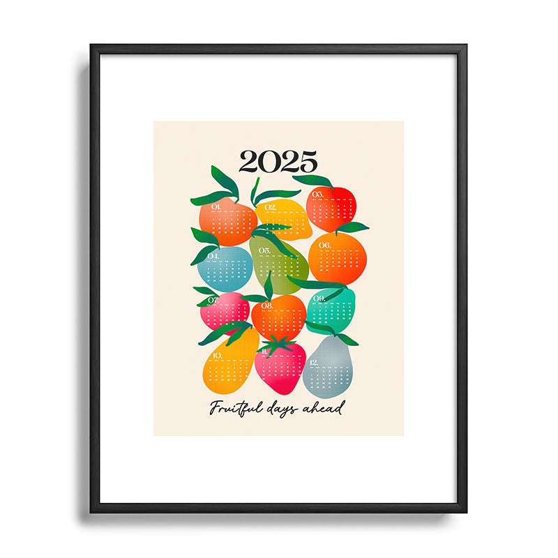 2025 BRIGHT FRUIT MARKET CALENDAR Framed Art Print