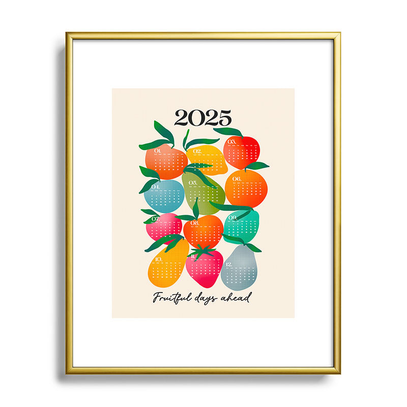 2025 BRIGHT FRUIT MARKET CALENDAR Framed Art Print