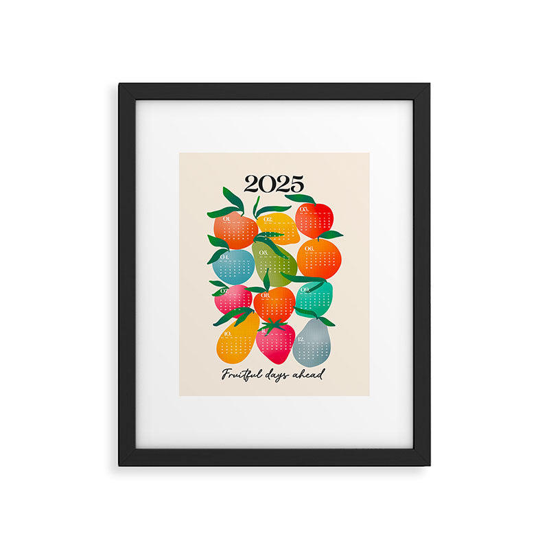 2025 BRIGHT FRUIT MARKET CALENDAR Framed Art Print