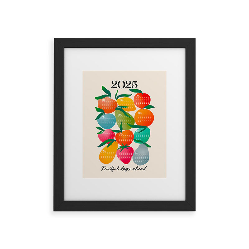 2025 BRIGHT FRUIT MARKET CALENDAR Framed Art Print