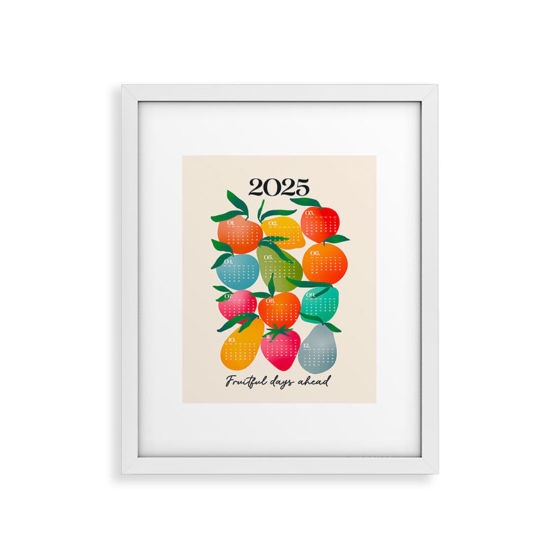 2025 BRIGHT FRUIT MARKET CALENDAR Framed Art Print
