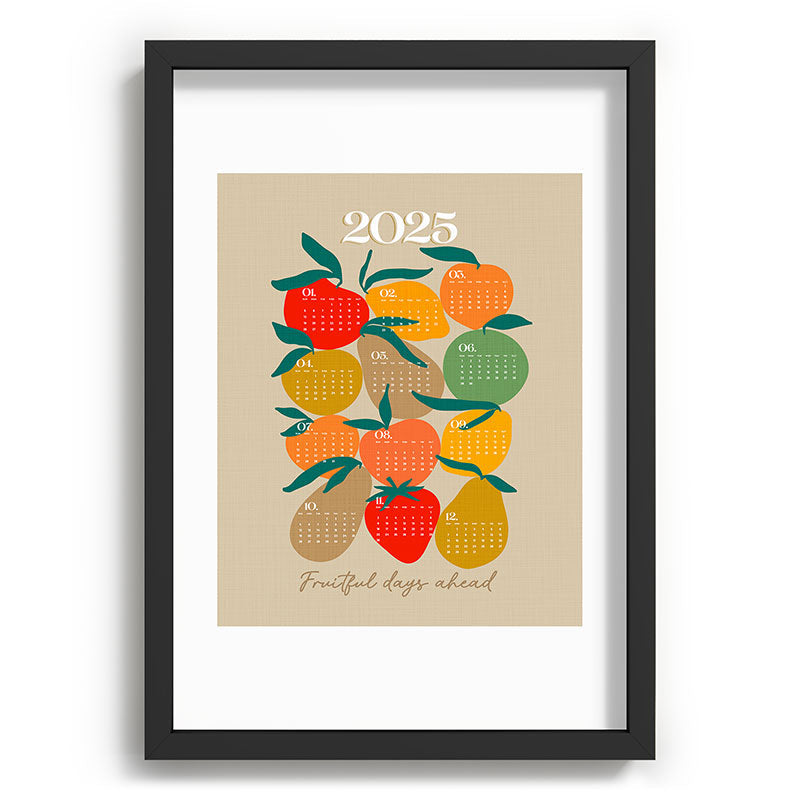 2025 RETRO FRUIT MARKET CALENDAR Framed Art Print