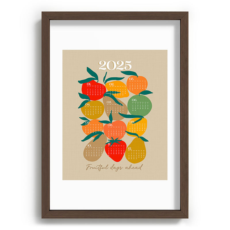 2025 RETRO FRUIT MARKET CALENDAR Framed Art Print