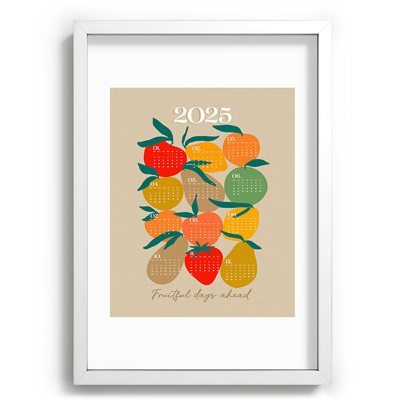 2025 RETRO FRUIT MARKET CALENDAR Framed Art Print