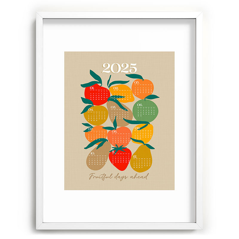 2025 RETRO FRUIT MARKET CALENDAR Framed Art Print