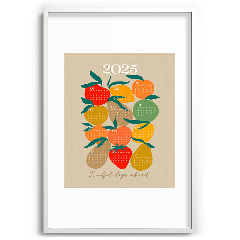 2025 RETRO FRUIT MARKET CALENDAR Framed Art Print