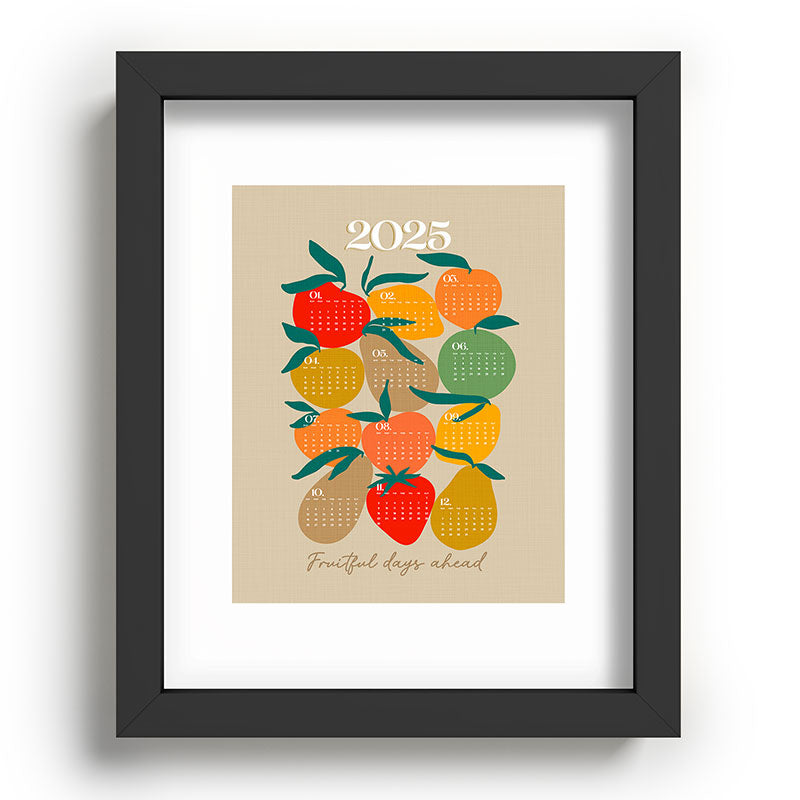 2025 RETRO FRUIT MARKET CALENDAR Framed Art Print