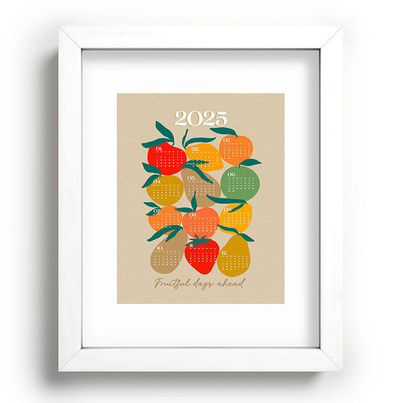 2025 RETRO FRUIT MARKET CALENDAR Framed Art Print