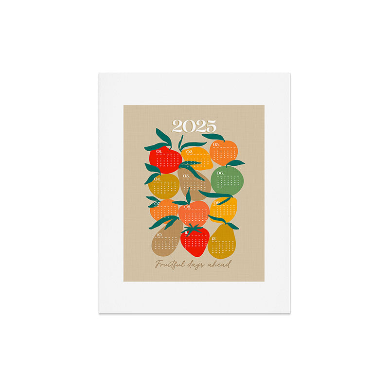 2025 RETRO FRUIT MARKET CALENDAR Art Print
