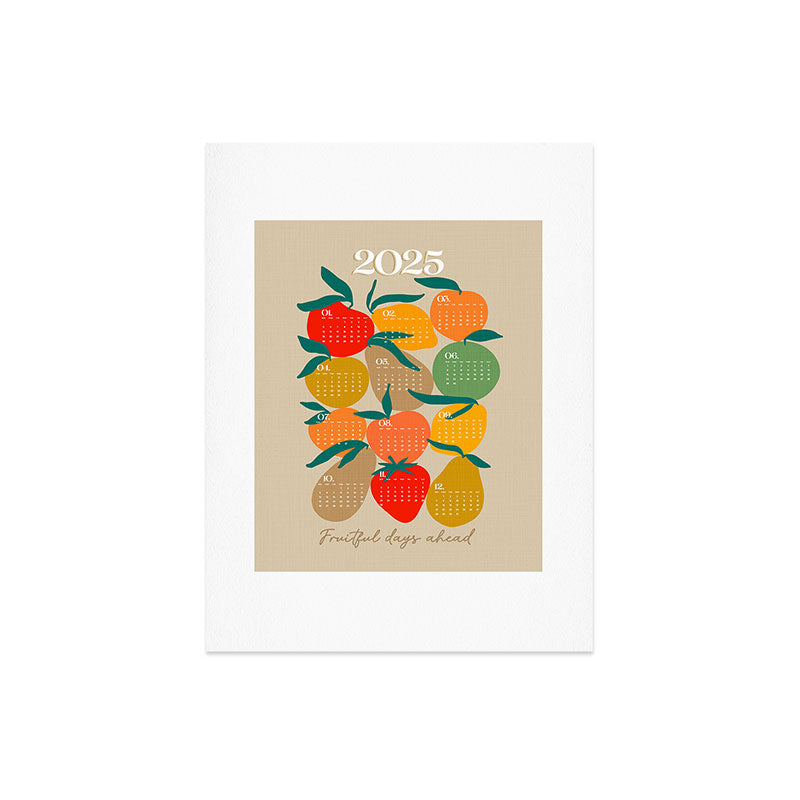 2025 RETRO FRUIT MARKET CALENDAR Art Print