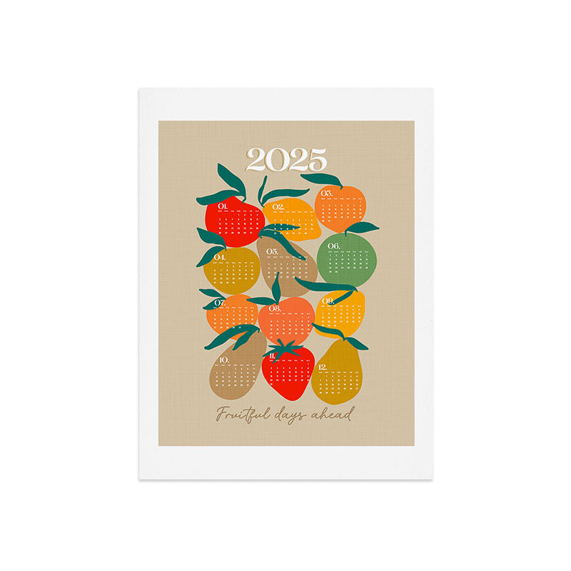 2025 RETRO FRUIT MARKET CALENDAR Art Print