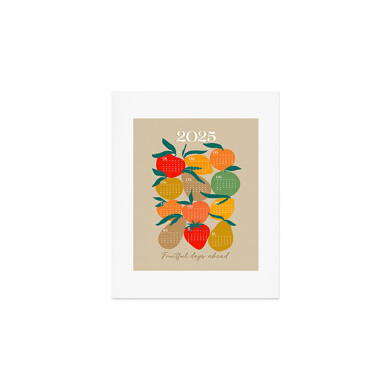 2025 RETRO FRUIT MARKET CALENDAR Art Print