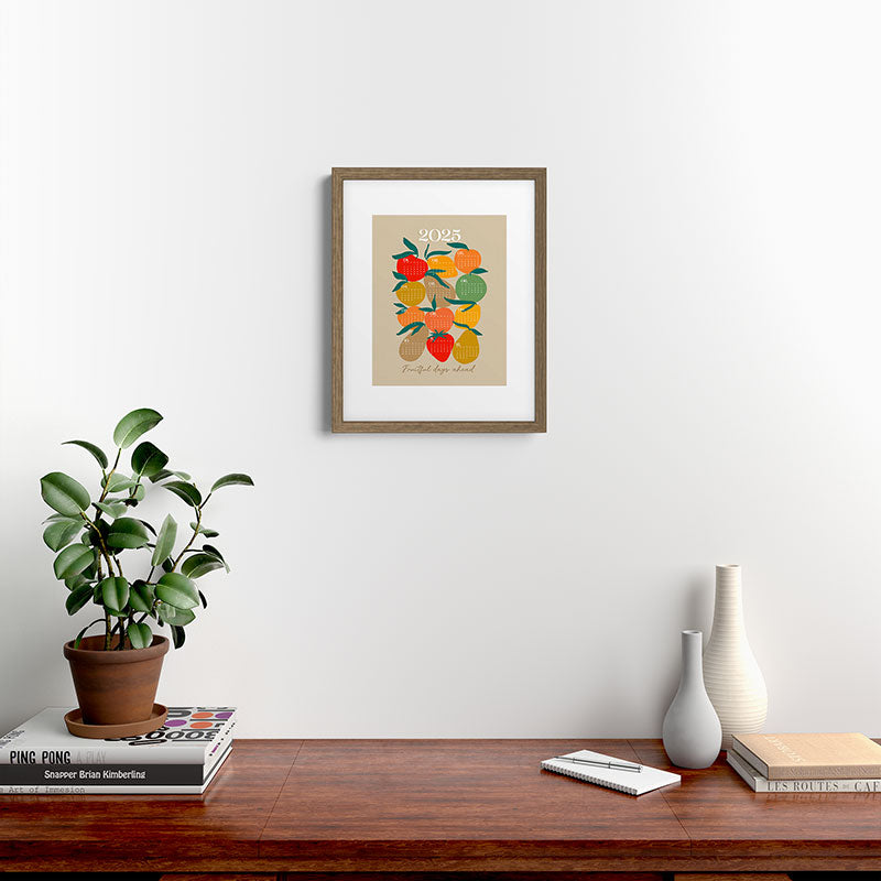 2025 RETRO FRUIT MARKET CALENDAR Framed Art Print