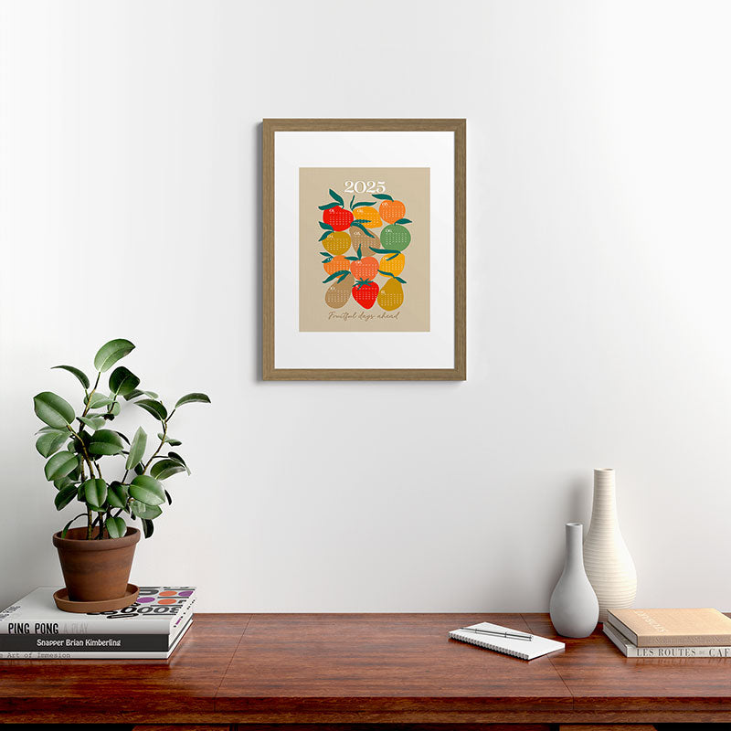 2025 RETRO FRUIT MARKET CALENDAR Framed Art Print