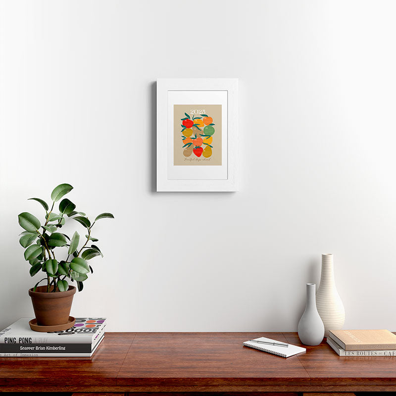 2025 RETRO FRUIT MARKET CALENDAR Framed Art Print