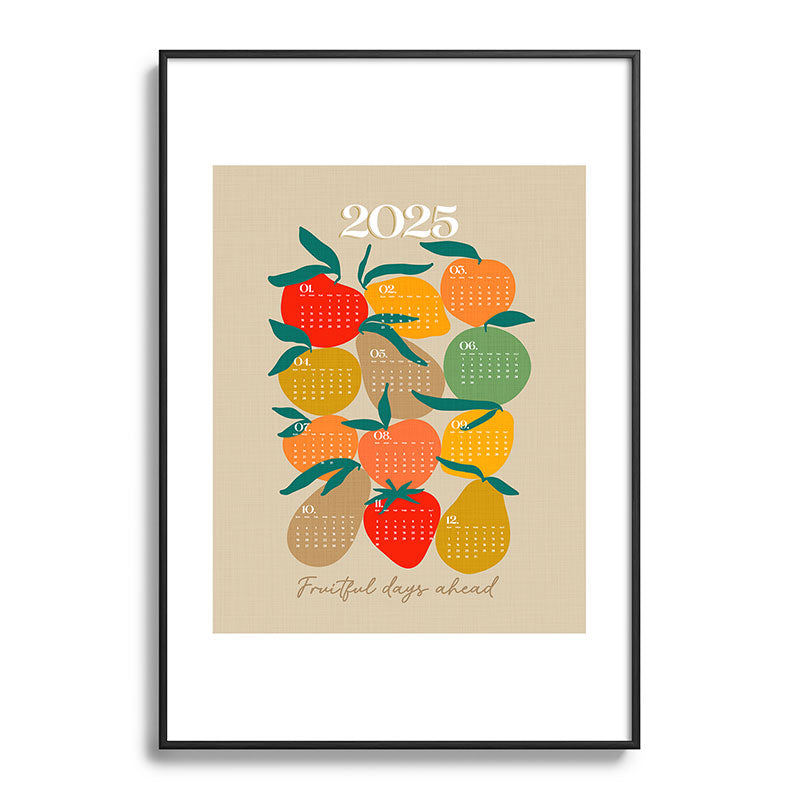 2025 RETRO FRUIT MARKET CALENDAR Framed Art Print