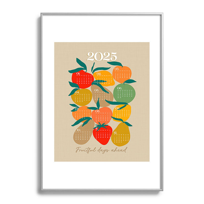 2025 RETRO FRUIT MARKET CALENDAR Framed Art Print