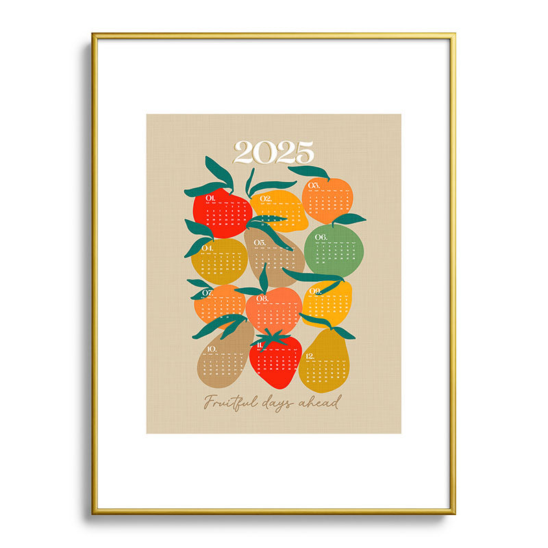 2025 RETRO FRUIT MARKET CALENDAR Framed Art Print