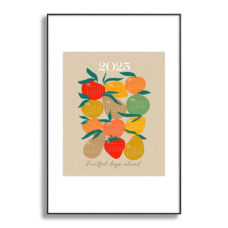2025 RETRO FRUIT MARKET CALENDAR Framed Art Print