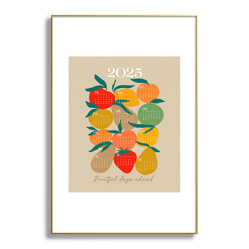 2025 RETRO FRUIT MARKET CALENDAR Framed Art Print