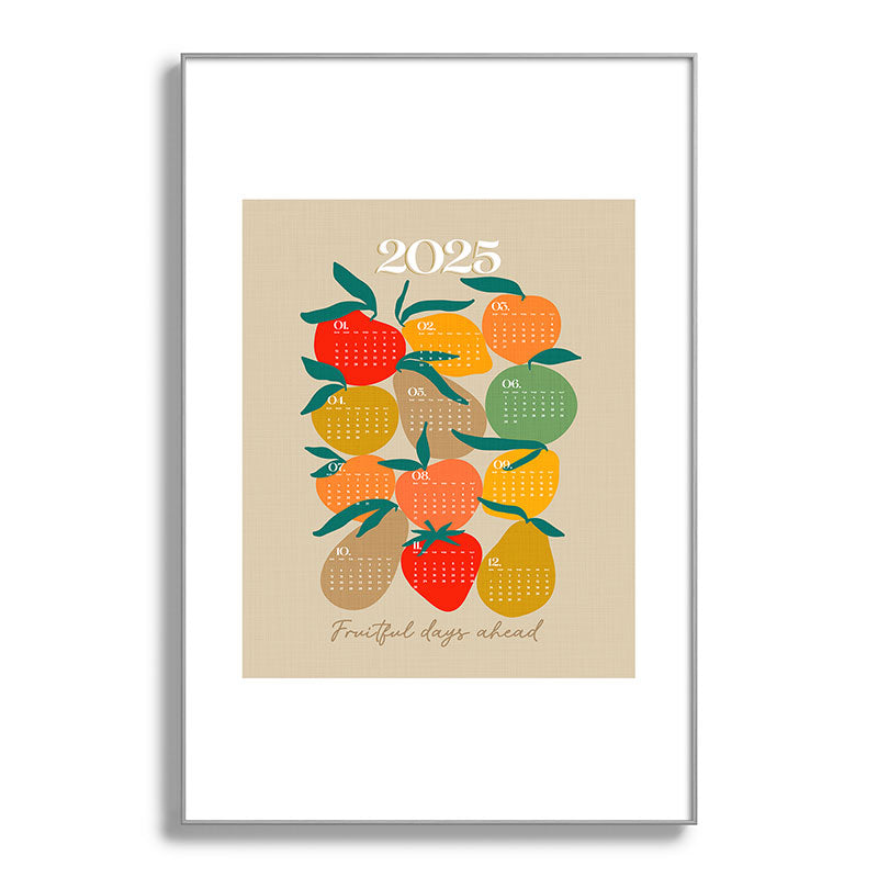 2025 RETRO FRUIT MARKET CALENDAR Framed Art Print