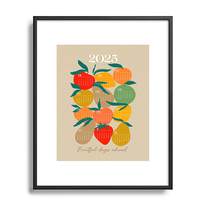 2025 RETRO FRUIT MARKET CALENDAR Framed Art Print