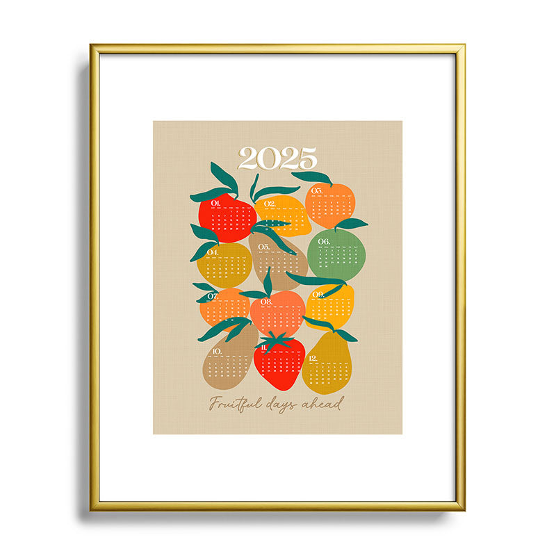 2025 RETRO FRUIT MARKET CALENDAR Framed Art Print