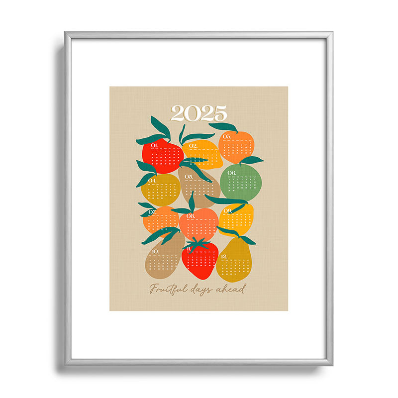 2025 RETRO FRUIT MARKET CALENDAR Framed Art Print